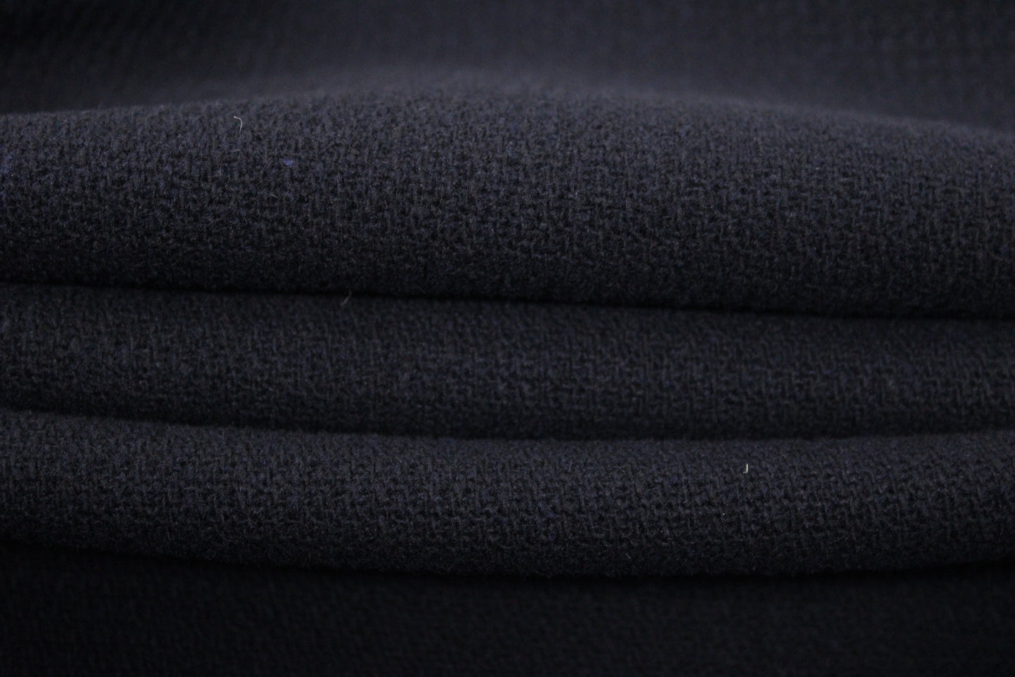 Tissu drap de laine piqué - bleu marine foncé - photo 2/4 | So Tissus