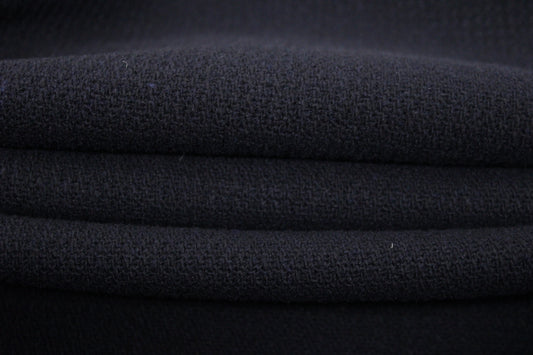 Tissu drap de laine piqué - bleu marine foncé - photo 2/4 | So Tissus