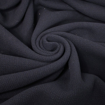 Tissu drap de laine piqué - bleu marine foncé