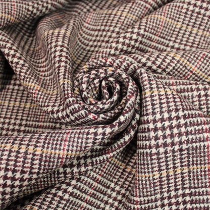 Tissu drap de laine double face - ton ecru et bordeaux - photo 1/10 | So Tissus