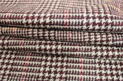 Tissu drap de laine double face - ton ecru et bordeaux - photo 3/10 | So Tissus