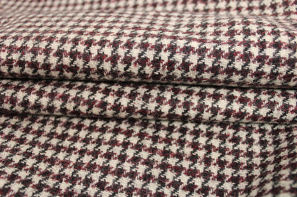 Tissu drap de laine double face - ton ecru et bordeaux - photo 4/10 | So Tissus