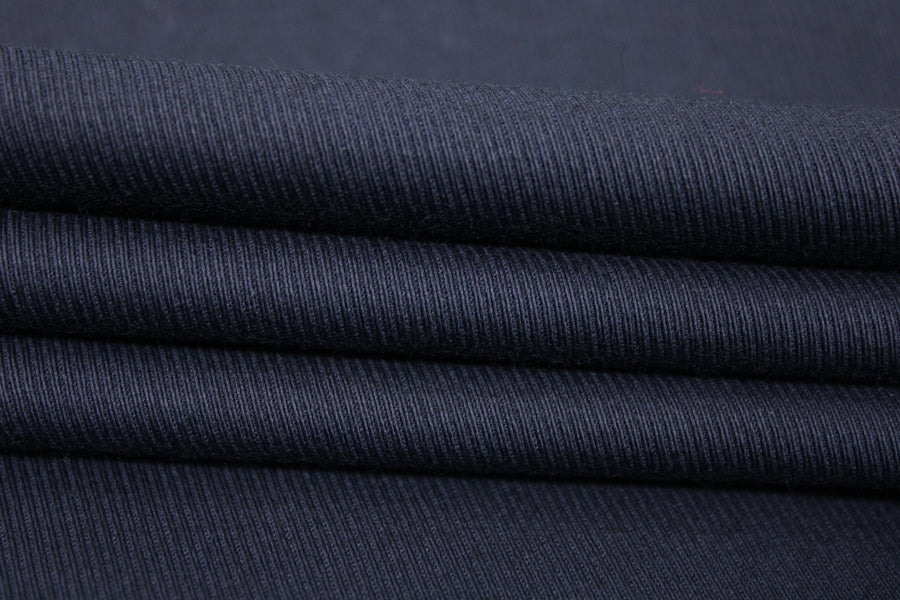 Tissu toile coton stretch - bleu marine