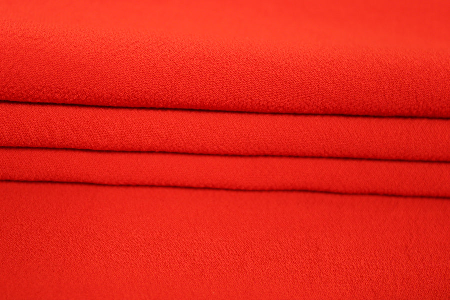 Tissu crêpe japonais - rouge braise