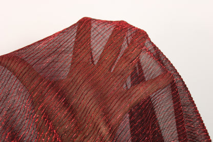 Tissu maille lurex - noir et rouge brillant - photo 5/5 | So Tissus