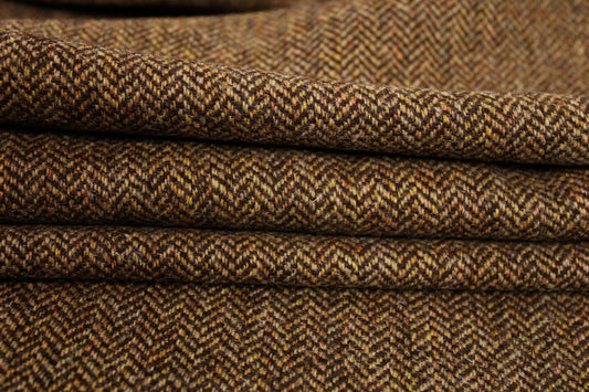 Tissu flanelle de laine - chevron - ton marron - photo 2/5 | So Tissus