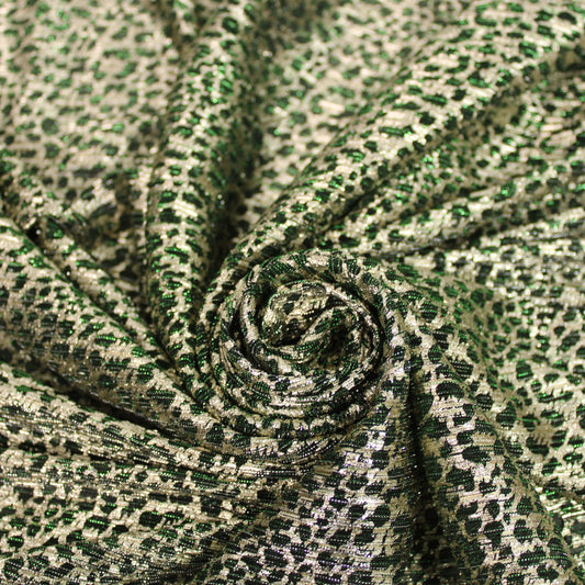 Tissu maille lurex - vert et doré - photo 1/5 | So Tissus
