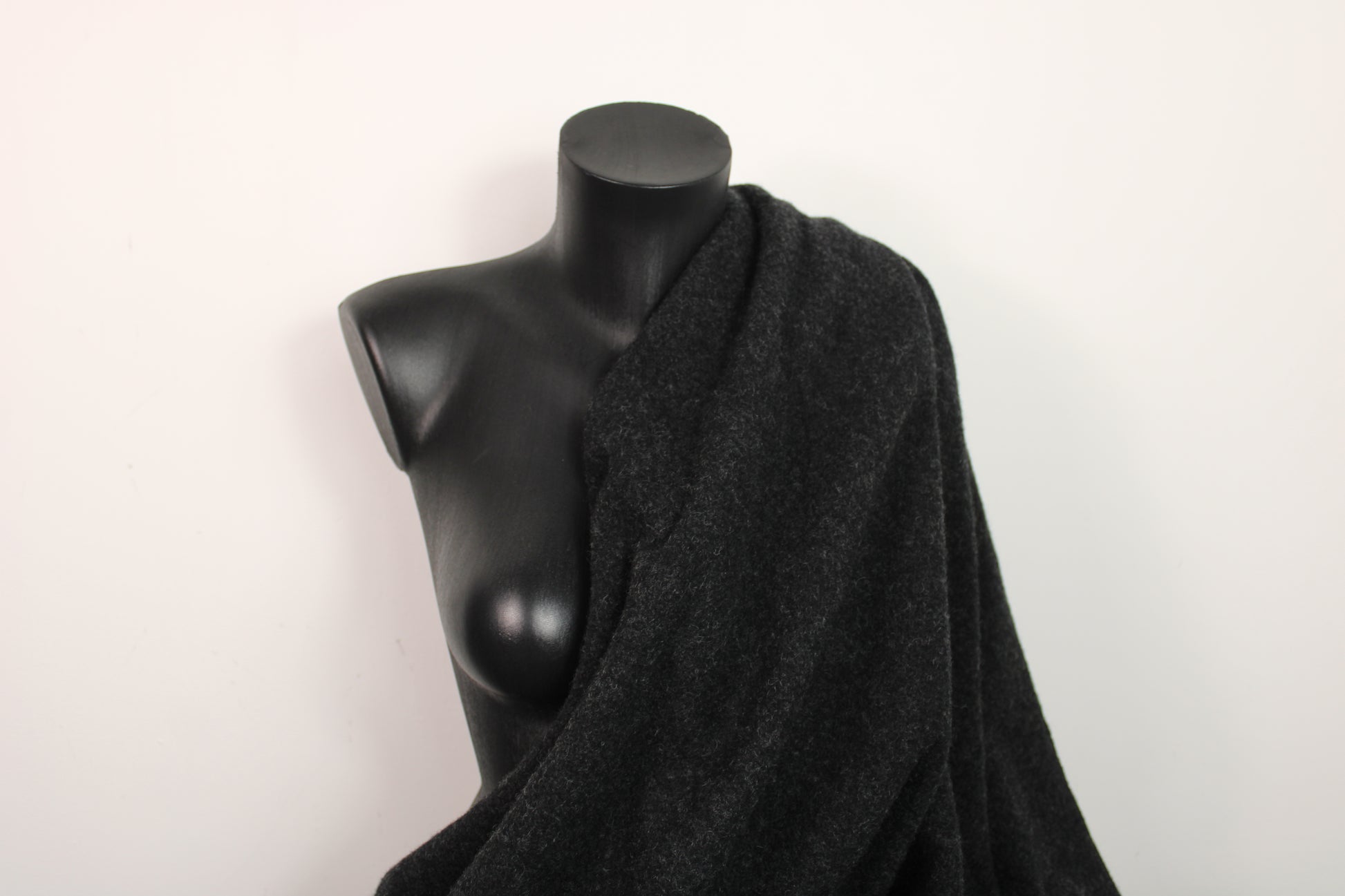 Tissu drap de laine - gris foncé chiné - photo 3/4 | So Tissus