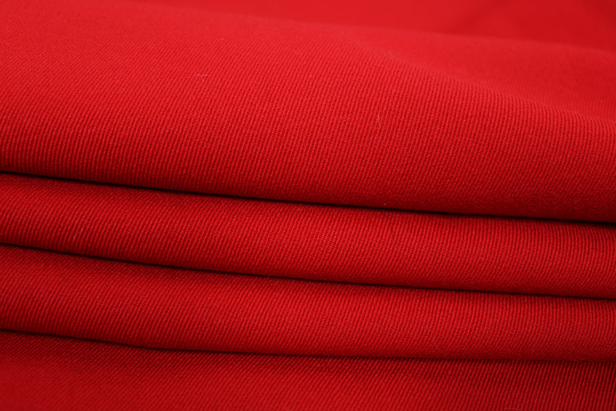 Tissu twill de laine - rouge