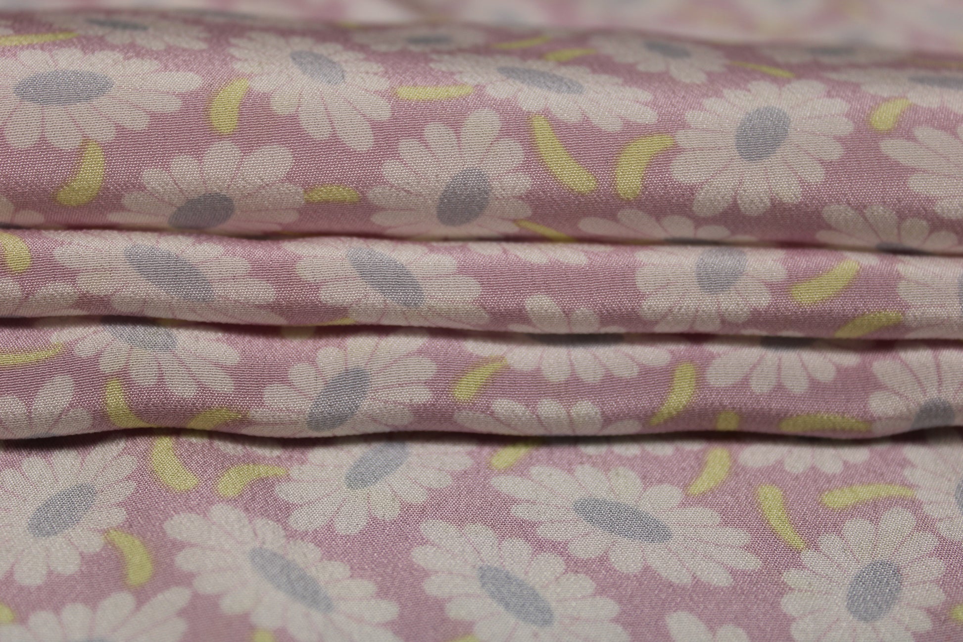 Tissu crêpe de chine 100% soie - imprimé marguerite - photo 2/5 | So Tissus