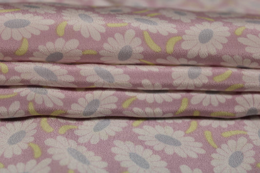 Tissu crêpe de chine 100% soie - imprimé marguerite - photo 2/5 | So Tissus