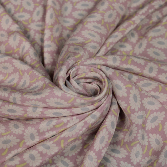 Tissu crêpe de chine 100% soie - imprimé marguerite - photo 1/5 | So Tissus