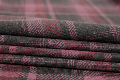 Tissu toile de coton - à carreaux - rose et noir - photo 2/5 | So Tissus