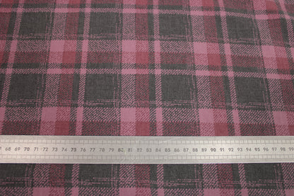 Tissu toile de coton - à carreaux - rose et noir - photo 5/5 | So Tissus