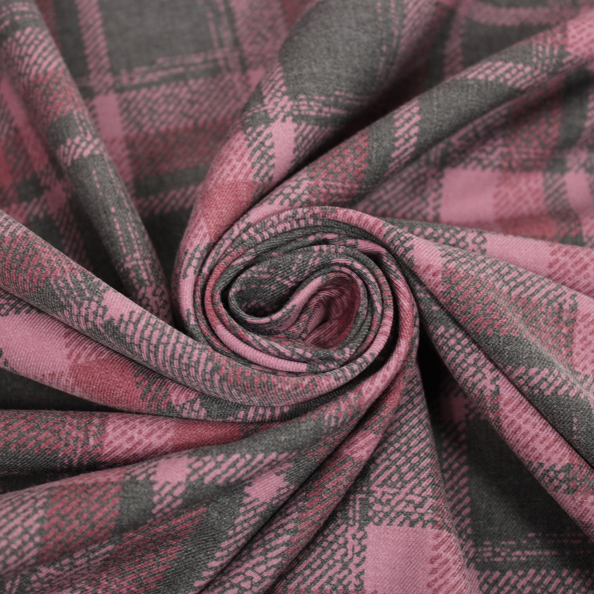 Tissu toile de coton - à carreaux - rose et noir - photo 1/5 | So Tissus