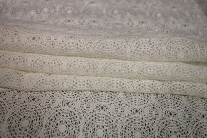 Tissu guipure motif circulaire - blanc - photo 2/4 | So Tissus