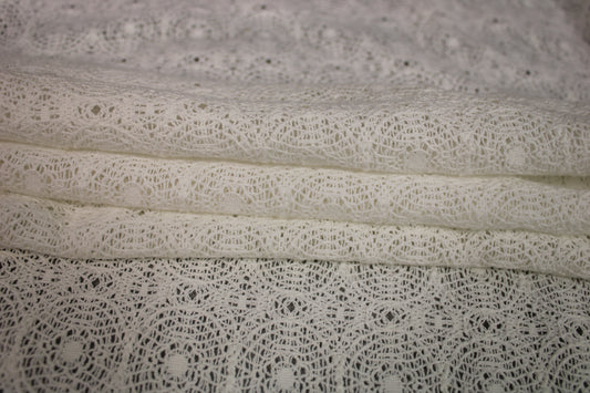 Tissu guipure motif circulaire - blanc - photo 2/4 | So Tissus