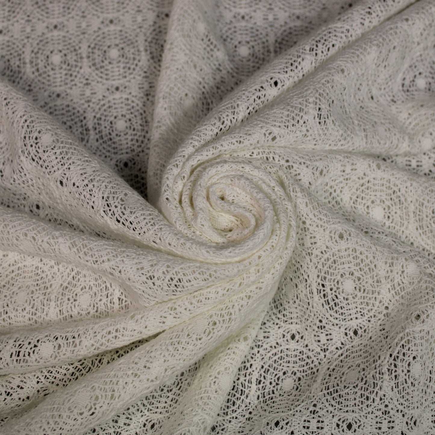 Tissu guipure motif circulaire - blanc - photo 1/4 | So Tissus