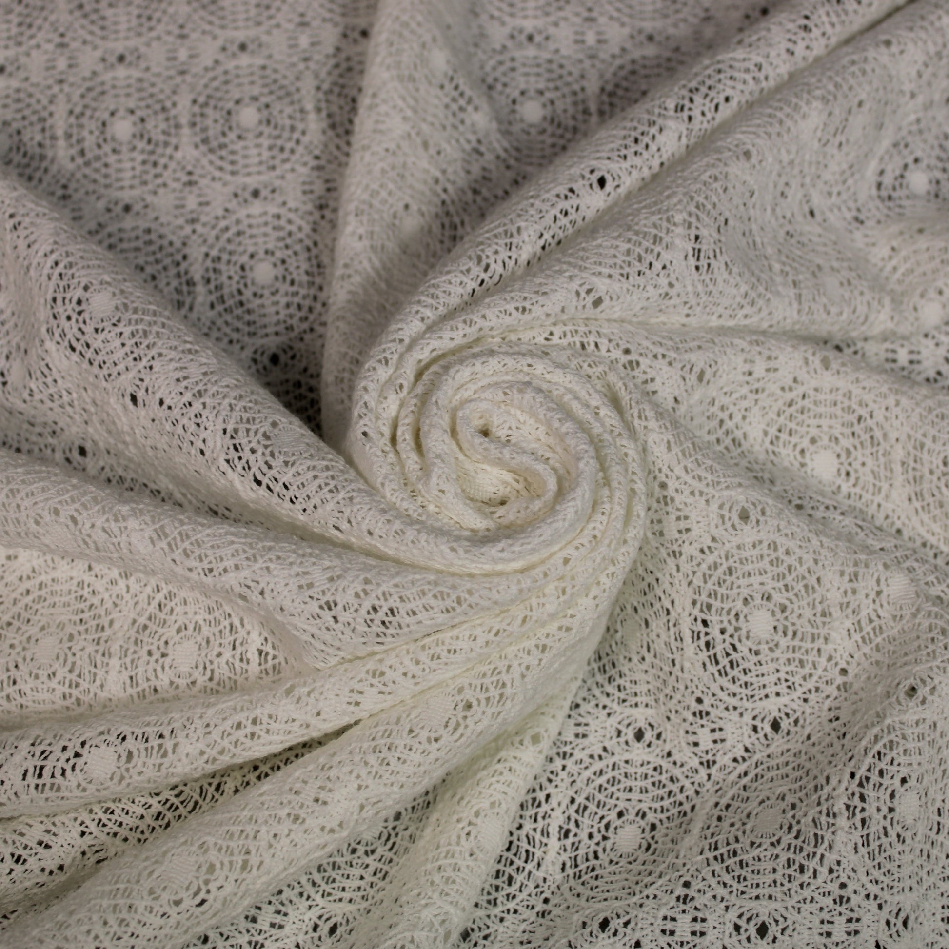 Tissu guipure motif circulaire - blanc - photo 1/4 | So Tissus