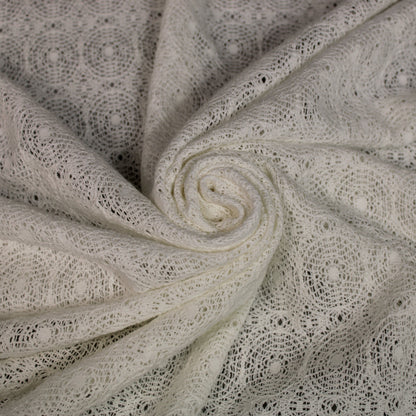 Tissu guipure motif circulaire - blanc - photo 1/4 | So Tissus