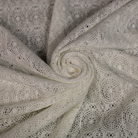 Tissu guipure motif circulaire - blanc - photo 1/4 | So Tissus