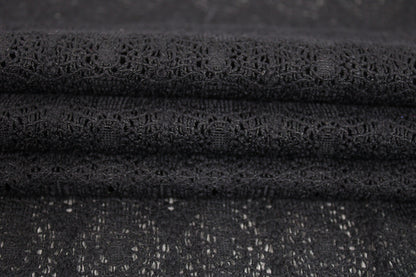 Tissu guipure motif circulaire - noir - photo 2/5 | So Tissus