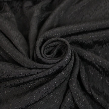 Tissu viscose - effet brodé - noir