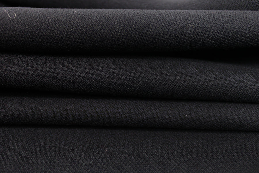 Tissu double crêpe de laine - noir