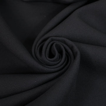 Tissu double crêpe de laine - noir