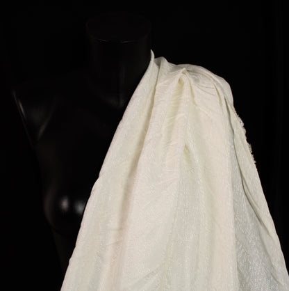 Tissu viscose - effet brodé - blanc cassé - photo 3/4 | So Tissus