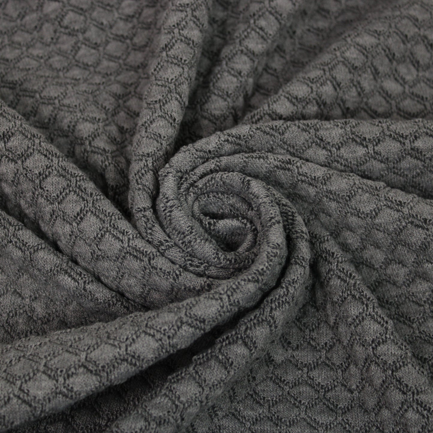 Tissu maille style tricot - motif losange - gris - photo 1/5 | So Tissus