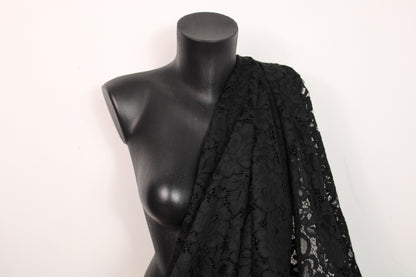 Tissu dentelle motif fleuri- noir - photo 3/5 | So Tissus