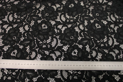 Tissu dentelle motif fleuri- noir - photo 5/5 | So Tissus