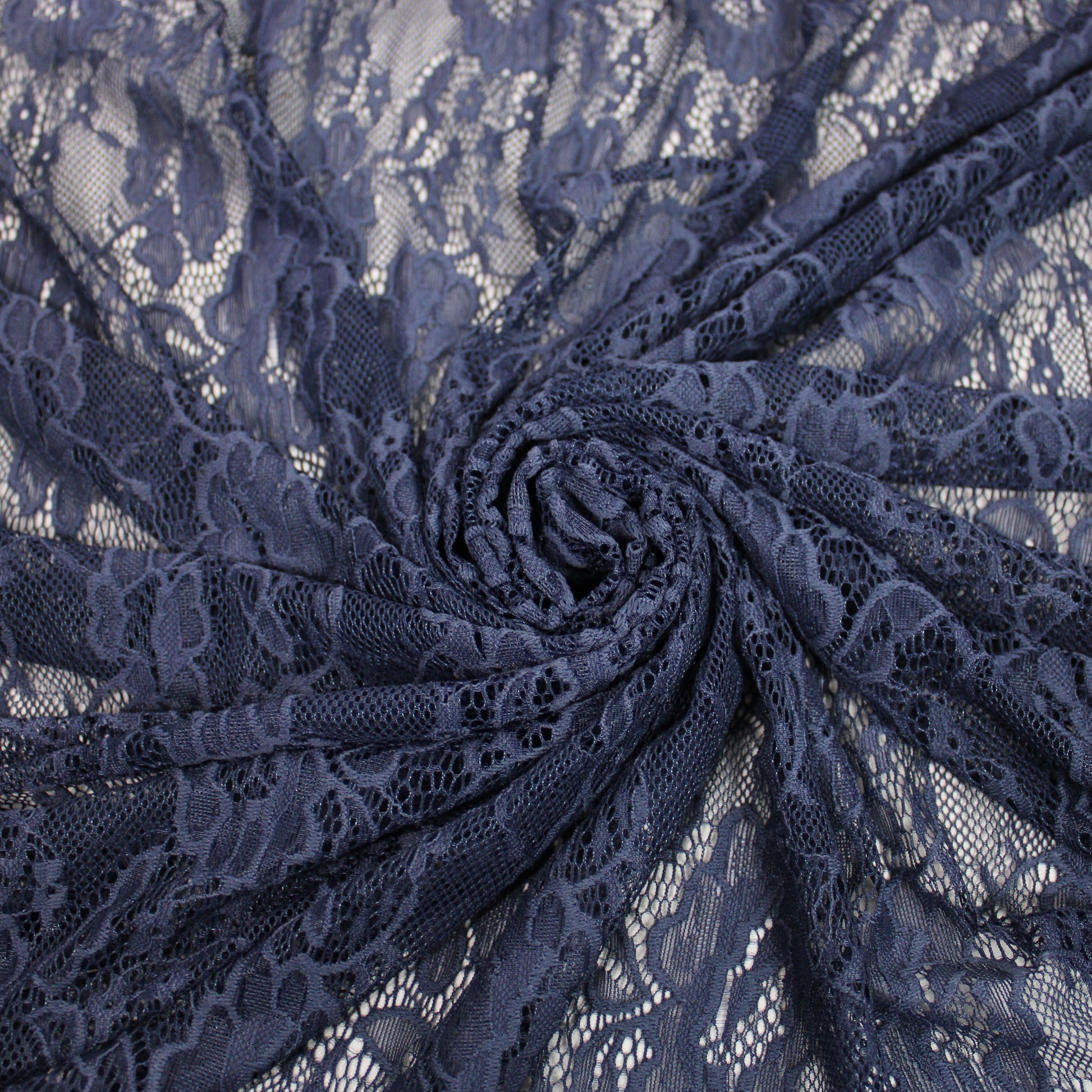 Tissu dentelle bistretch - bleu marine - photo 1/4 | So Tissus