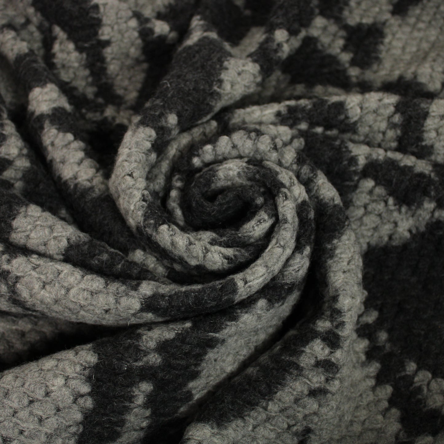 Tissu laine bouclette - noir et gris - photo 1/5 | So Tissus