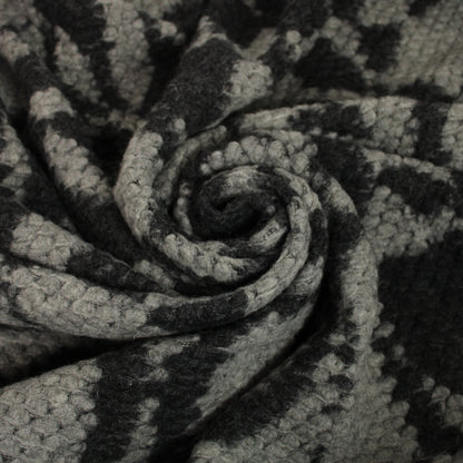 Tissu laine bouclette - noir et gris - photo 1/5 | So Tissus