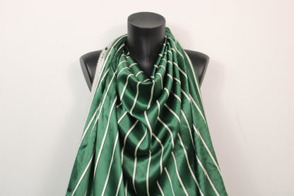 Tissu satin de soie - à rayures - vert et blanc - photo 4/5 | So Tissus