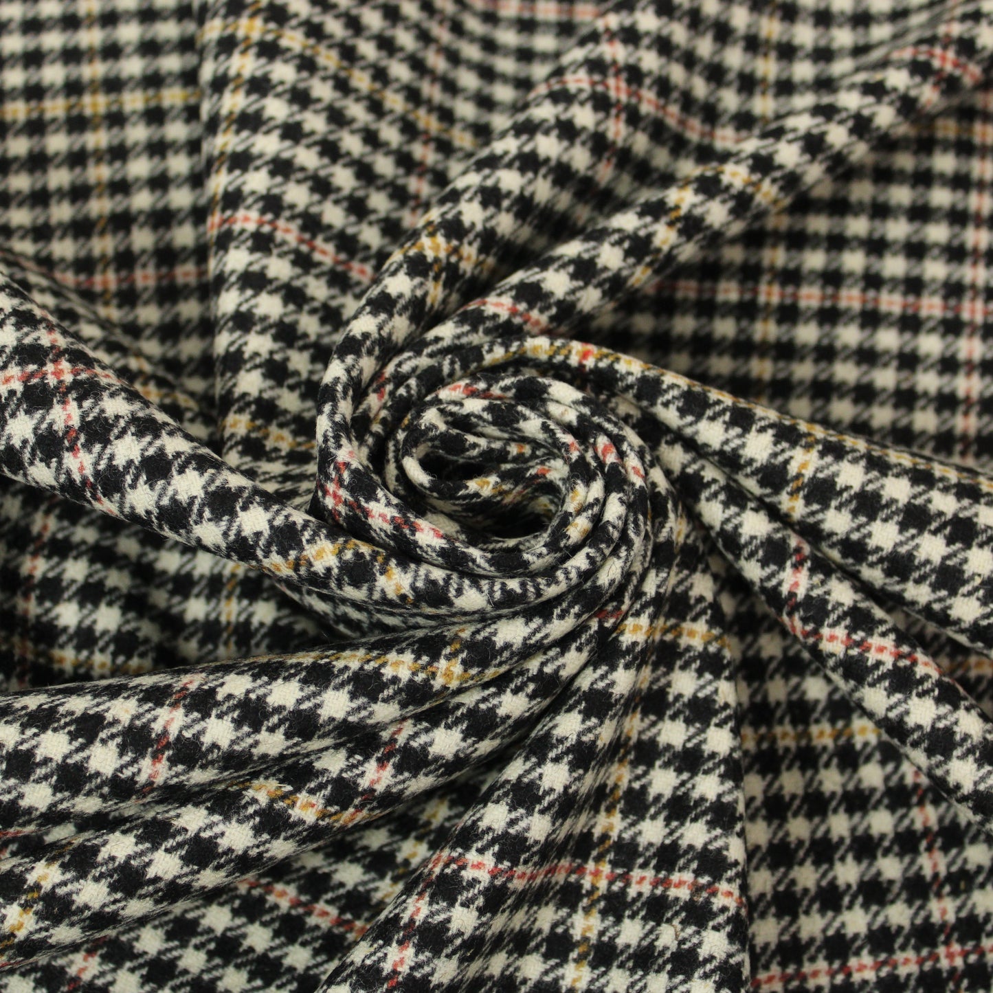 Tissu flanelle de laine - pied de poule - noir et blanc - photo 1/5 | So Tissus