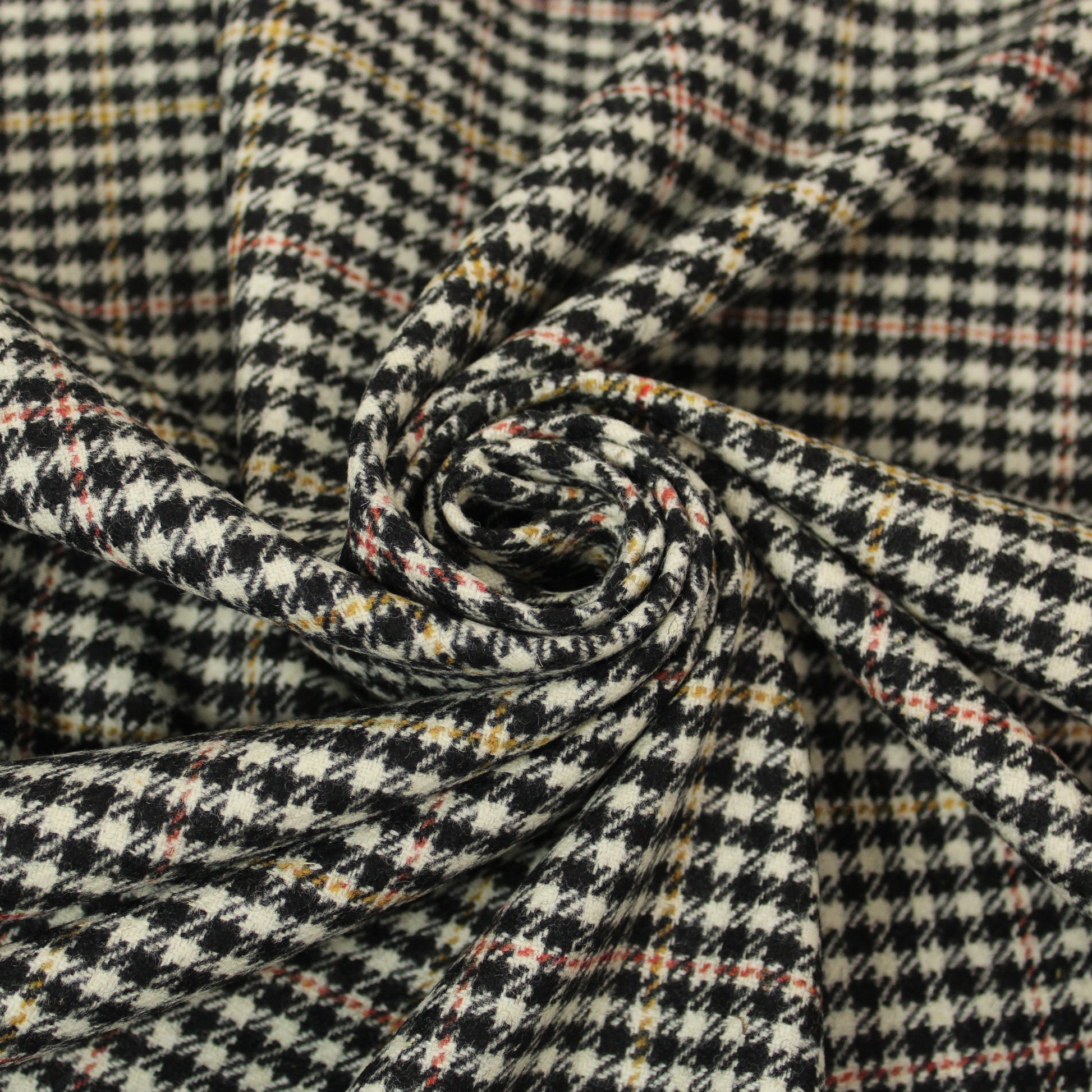 Tissu flanelle de laine - pied de poule - noir et blanc - photo 1/5 | So Tissus