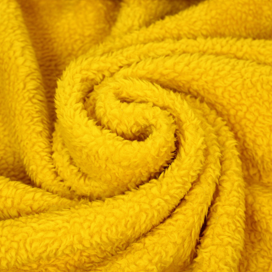 Tissu fausse fourrure en laine - jaune