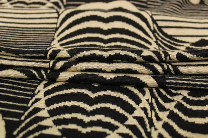 Tissu maille - imprimé coeur abstrait - beige et noir - photo 2/5 | So Tissus
