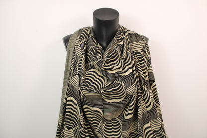 Tissu maille - imprimé coeur abstrait - beige et noir - photo 4/5 | So Tissus