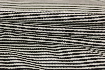 Tissu maille jersey viscose - à rayures - noir et blanc - photo 2/5 | So Tissus