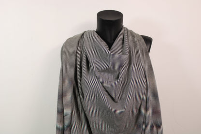 Tissu maille jersey viscose - à rayures - noir et blanc - photo 4/5 | So Tissus