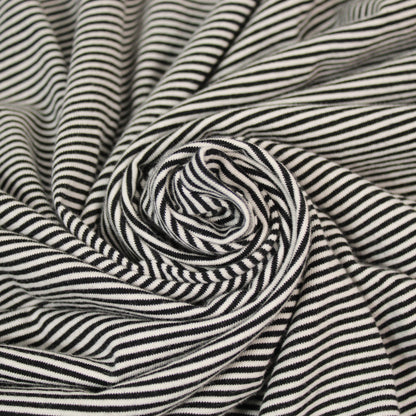 Tissu maille jersey viscose - à rayures - noir et blanc - photo 1/5 | So Tissus