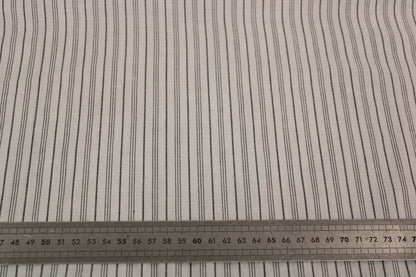 Tissu popeline de coton - à rayures - blanc et gris - photo 5/5 | So Tissus