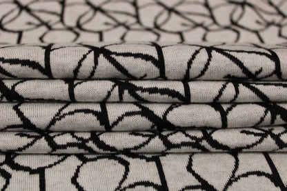 Tissu maille - imprimé doodling - écru et noir - photo 2/5 | So Tissus