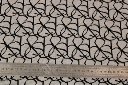 Tissu maille - imprimé doodling - écru et noir - photo 5/5 | So Tissus