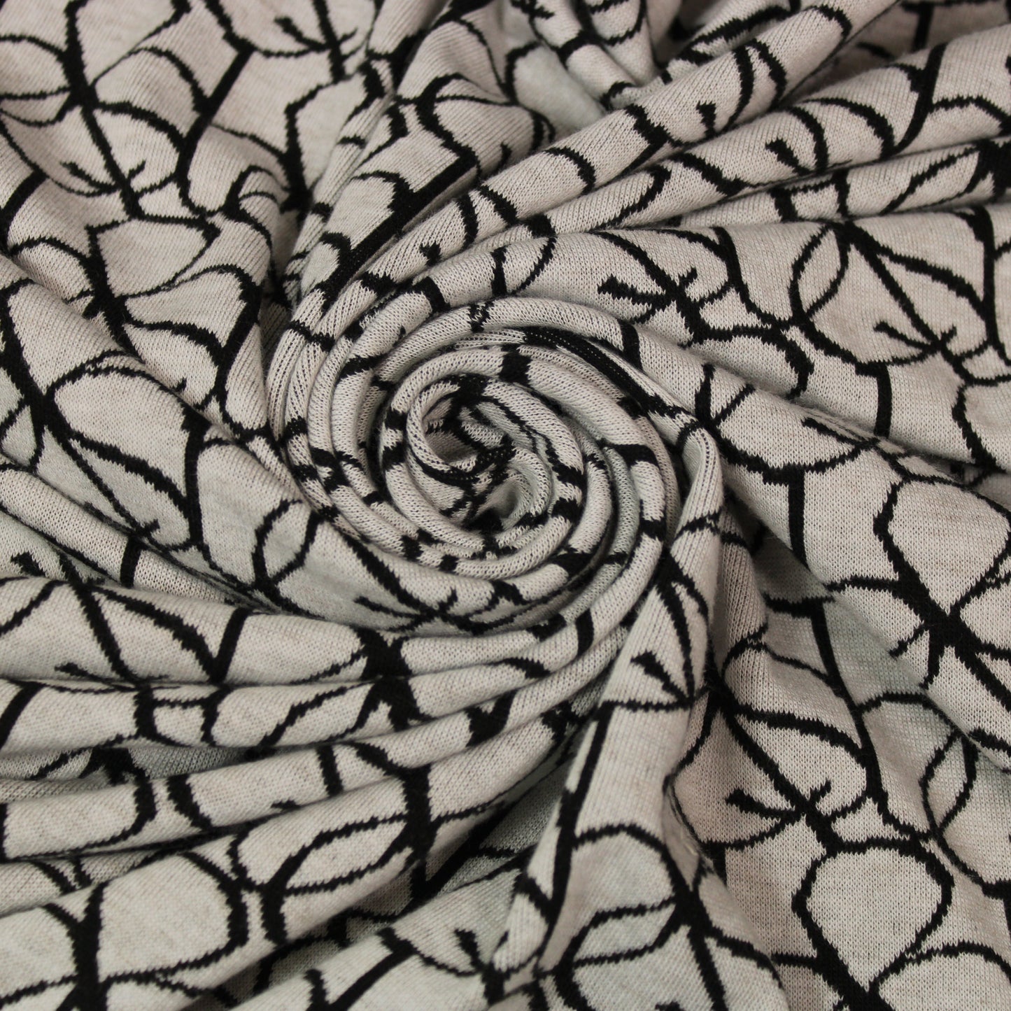 Tissu maille - imprimé doodling - écru et noir - photo 1/5 | So Tissus