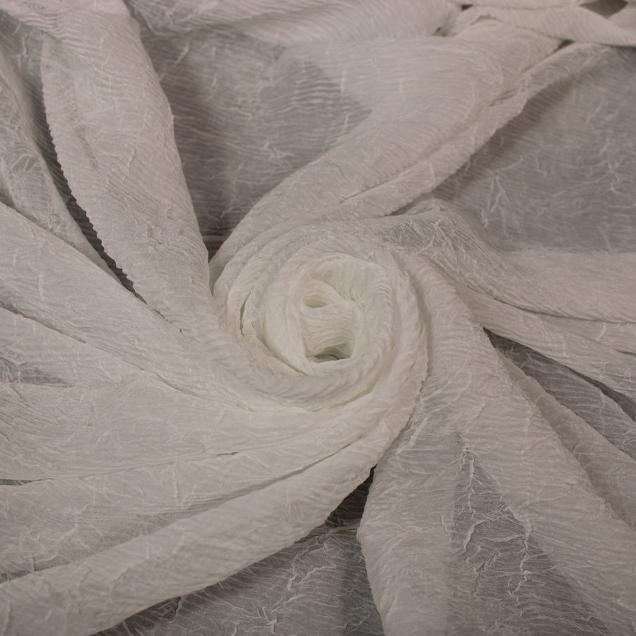 Tissu crêpon  - blanc